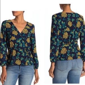 NWT J.Crew Floral Wrap Blouse